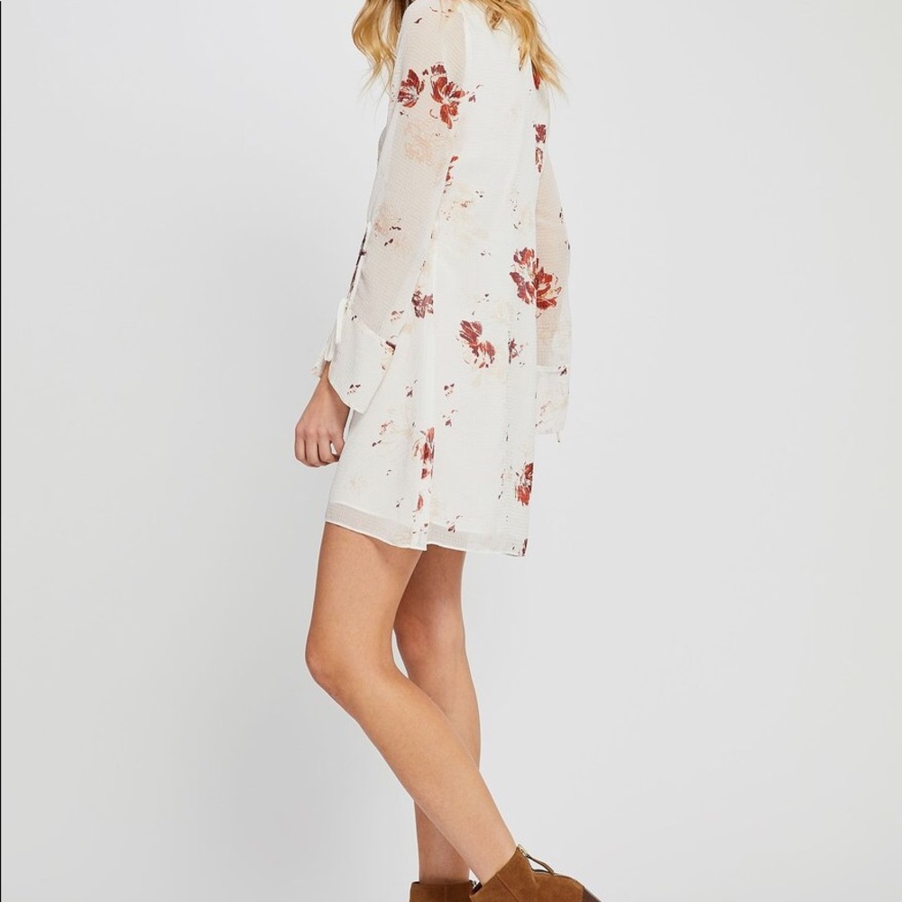 GF Collection‎ Tatiana Tie Sleeve Dress In White Flash Floral In XS - Picture 2 of 9